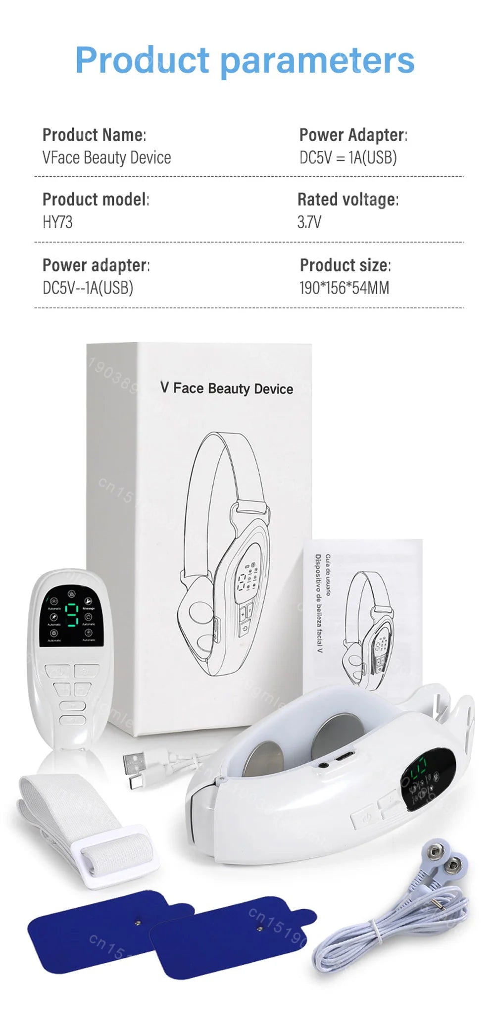 Voguish Facial Slimming Massager – EMS Microcurrent V-Line Lifting Tool