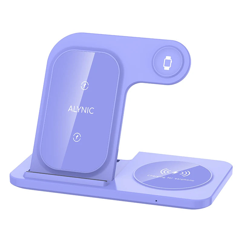 3-in-1 Foldable Fast Wireless Charger for iPhone, Watch & AirPods