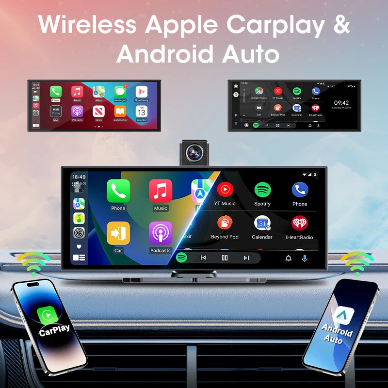 T369 11.26″ Wireless CarPlay Screen with 4K Rotatable Camera