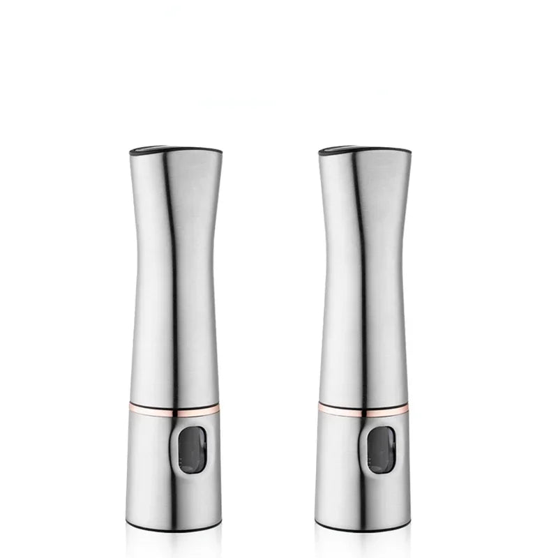 Electric Salt & Pepper Grinder – One-Touch Stainless Steel Spice Mill with Adjustable Coarseness