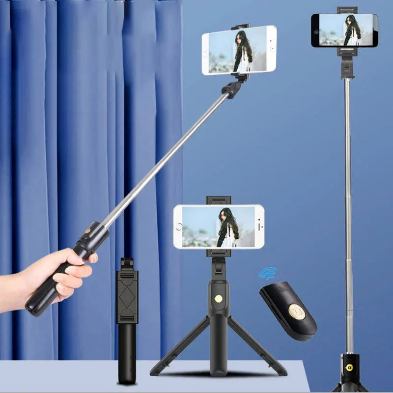 Mini Selfie Stick Tripod with Bluetooth Remote for iPhone & Android (K07)