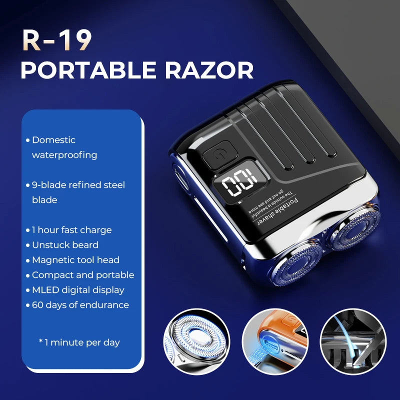 DUTRIEUX R18 Men’s Electric Smart Shaver – Waterproof, Global Voltage, Cordless