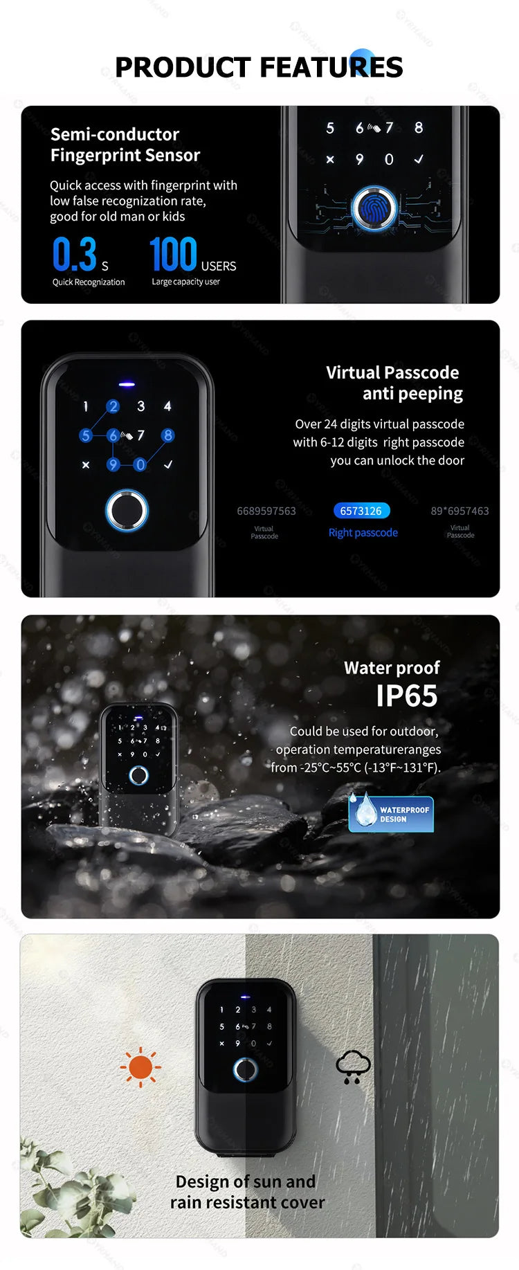 K5 Smart Key Lock Box – Fingerprint, Keypad & App Unlock (IP66, Tuya/TTLock)