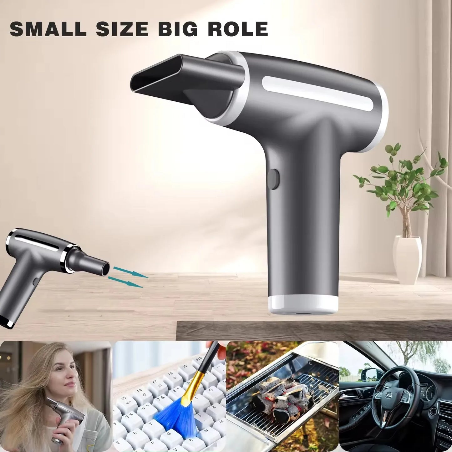 PDQ Wireless Ionic Hair Dryer – 4-Speed Portable Air Blower Kit