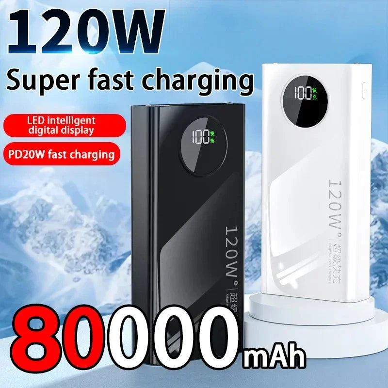 Ultra-Large Capacity Power Bank – Super Fast Charging with Flashlight (Portable External Battery)