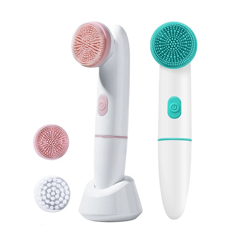 Electric Silicone Facial Cleansing Brush – Waterproof 2-Speed Deep Pore Face Cleaner