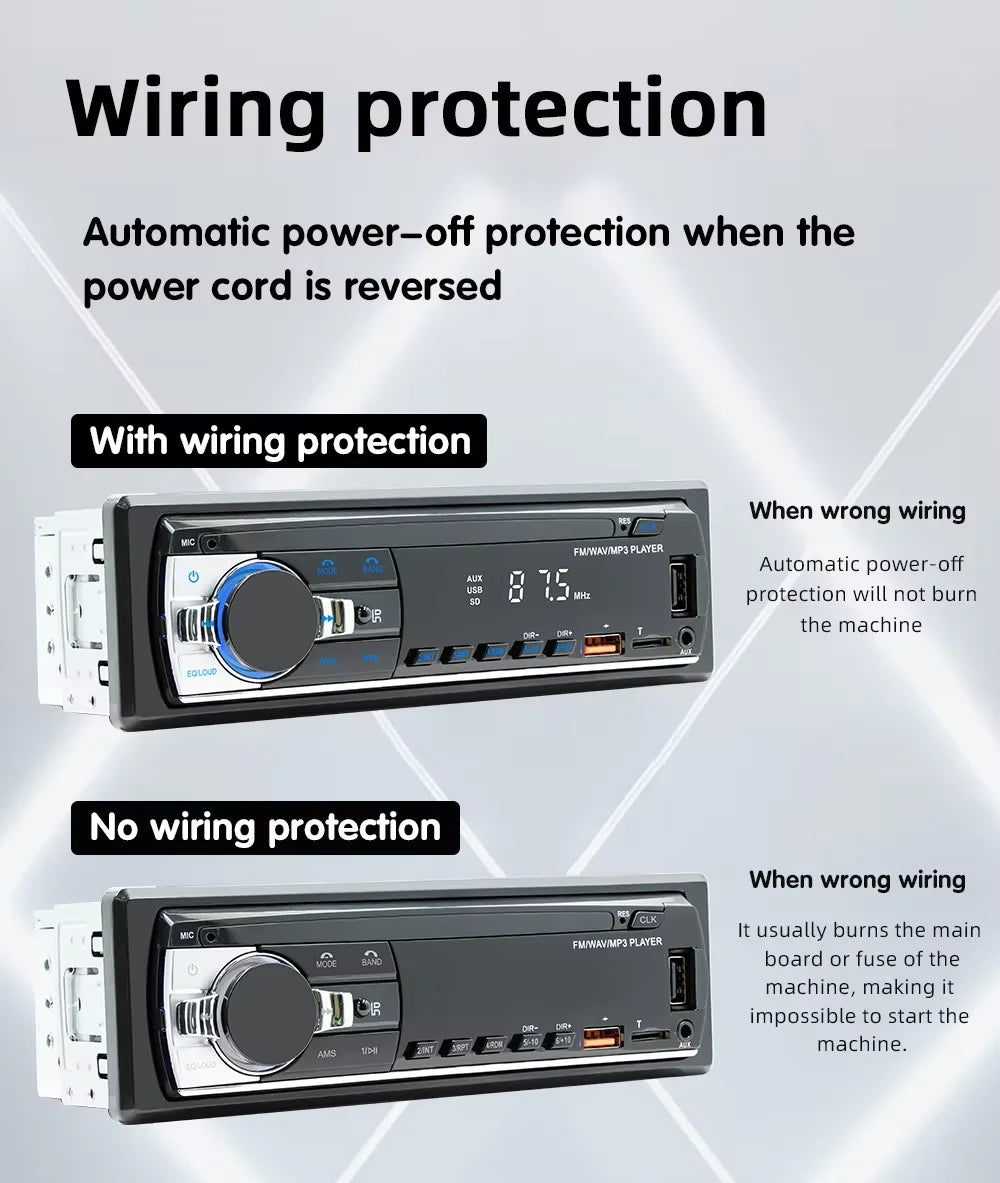 BQCC M11 Double Din Bluetooth Car Stereo – 60W×4 FM Radio, USB/SD MP3 Player, AUX Input & Voice Assistant