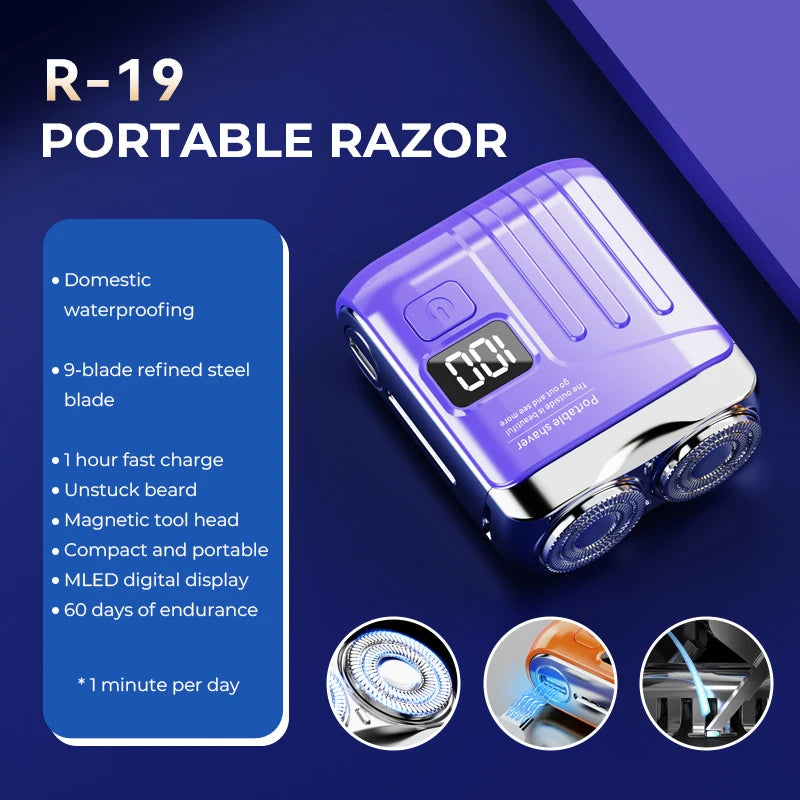 DUTRIEUX R18 Men’s Electric Smart Shaver – Waterproof, Global Voltage, Cordless
