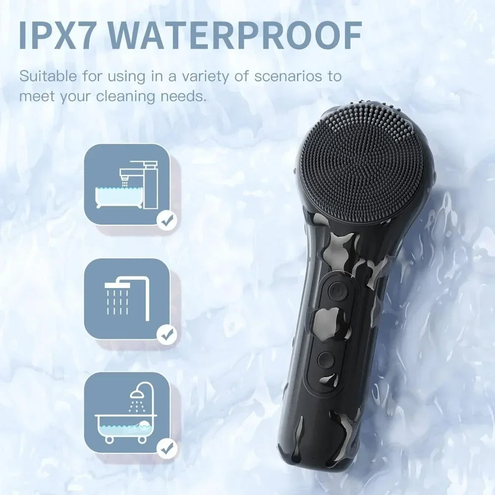 LSHOW Rechargeable Sonic Facial Cleansing Brush with Hot Compress – IPX7 Waterproof Deep Clean & Massage Tool