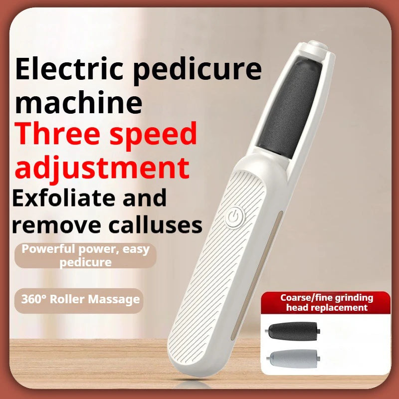 NSOUR Professional Electric Foot Callus Remover – Long Handle, Waterproof, 4 Heads