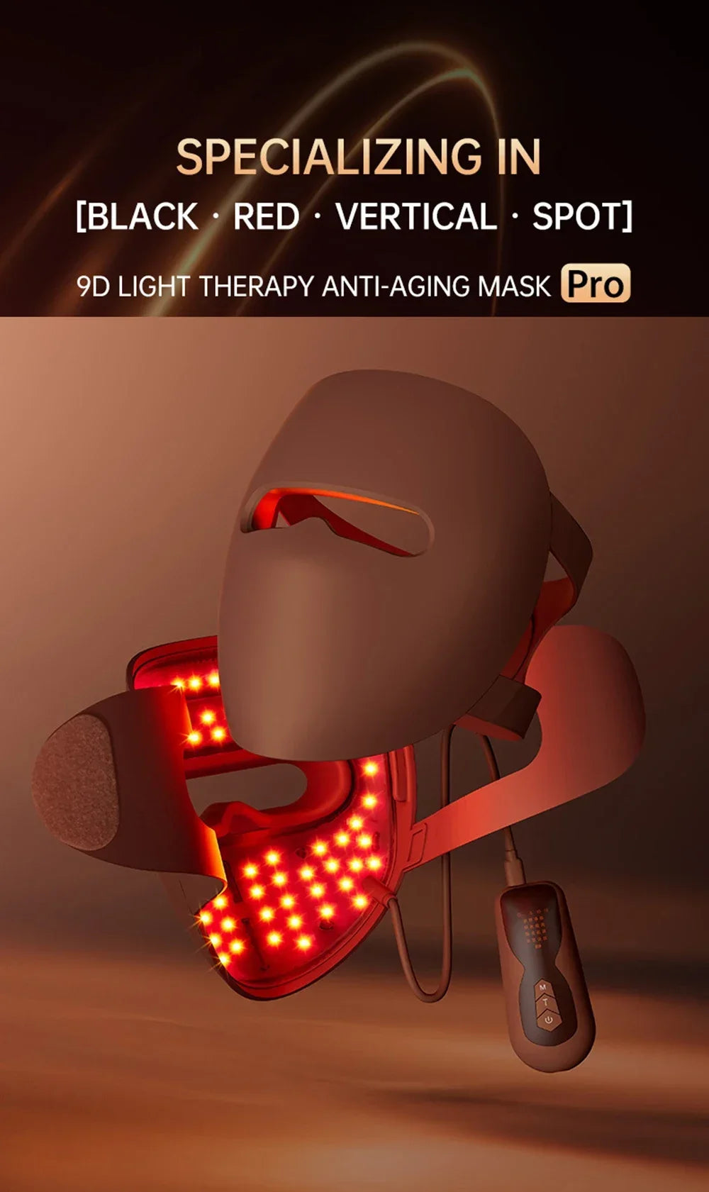 3D Silicone LED Face Mask with Red & Near-Infrared Light – USB Rechargeable Skincare Beauty Device