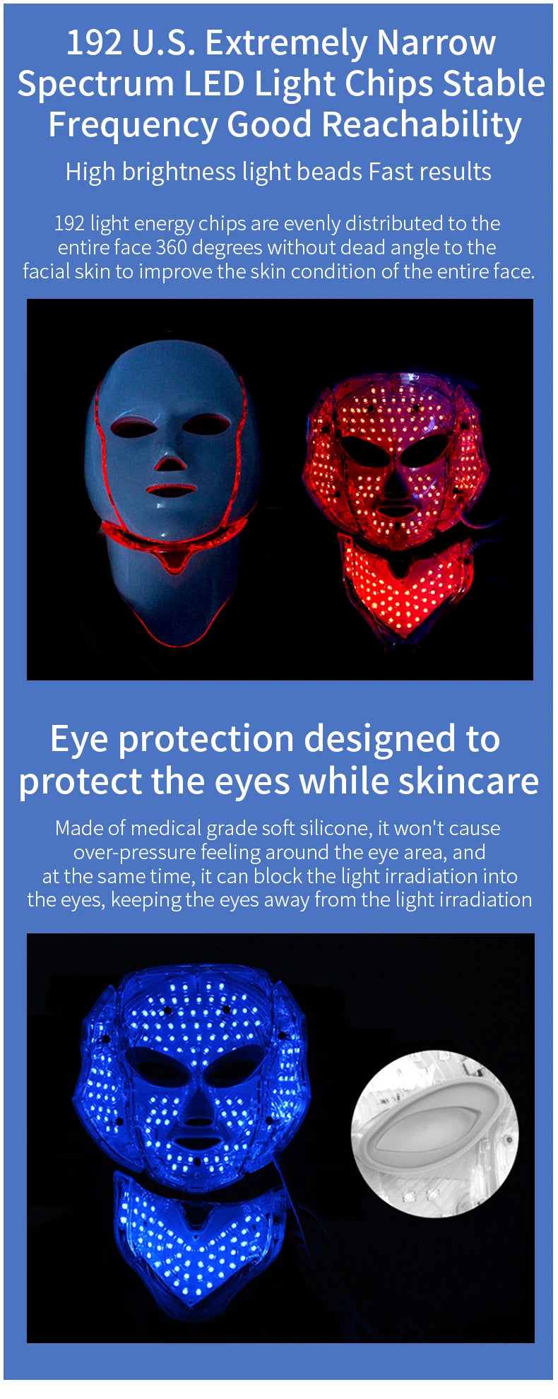 Pyeeyan 7-Color LED Face & Neck Mask – USB Powered Full-Spectrum Skincare Beauty Device