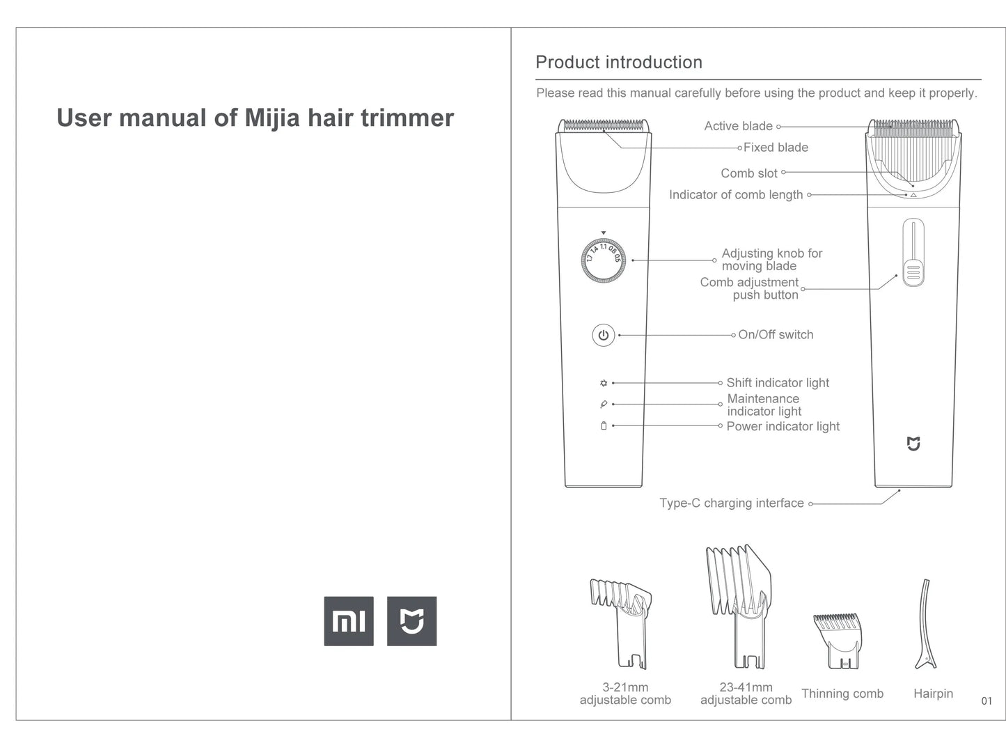 Xiaomi Mijia Hair Clipper 2 – IPX7 Waterproof Professional Cordless Trimmer