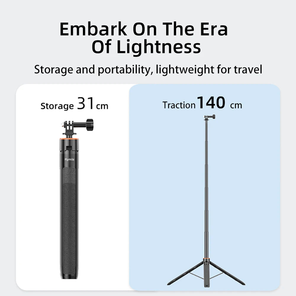 Portable Selfie Stick Tripod with 1/4″ Mount – Vlog & Live Stream