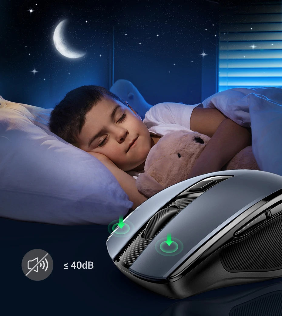 UGREEN MU006 Wireless Mouse – Bluetooth 5.0 & 2.4G, 4000 DPI, Silent Ergonomi