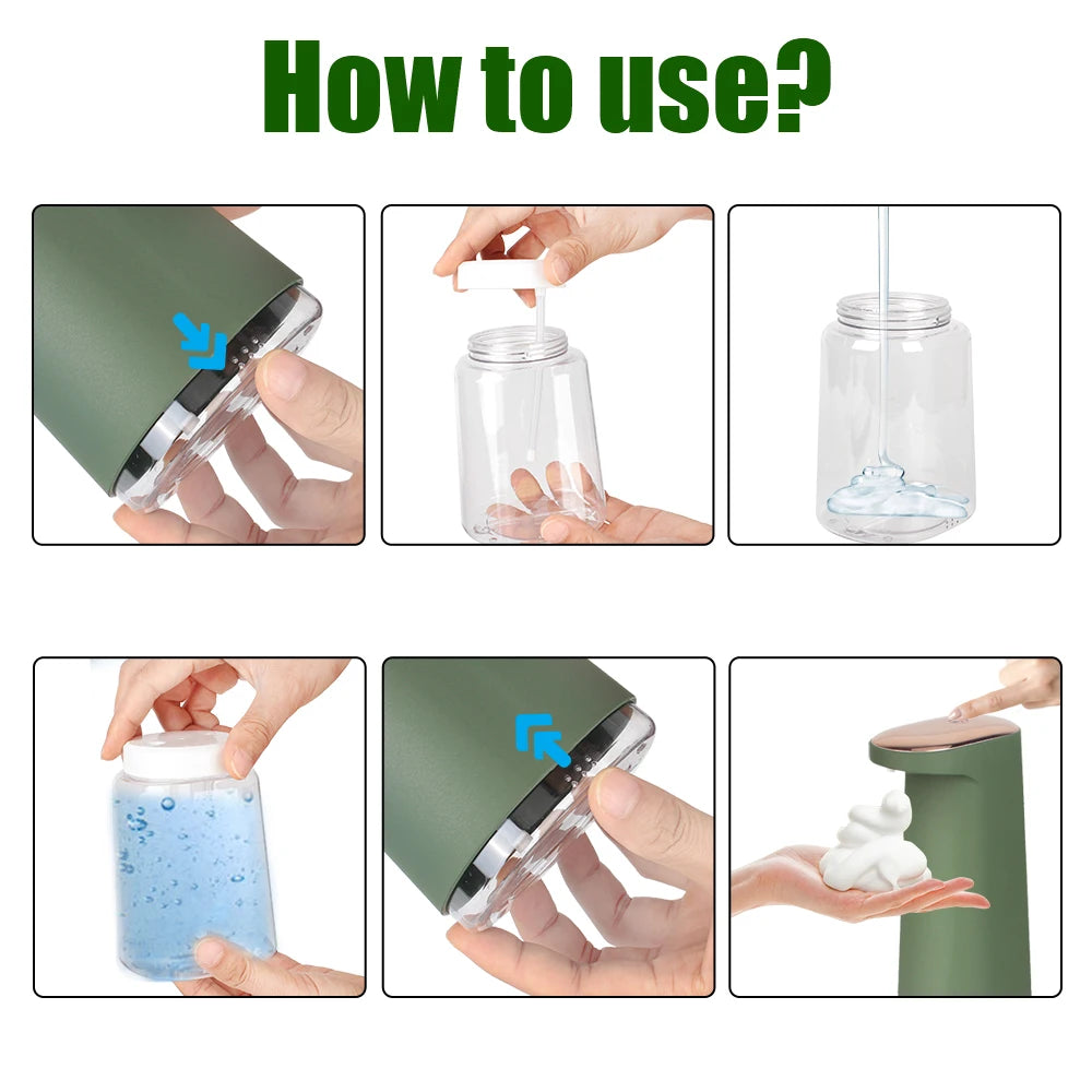 Automatic Touchless Foam Soap Dispenser 450ml – Infrared Sensor, USB-C Rechargeable, ABS Body