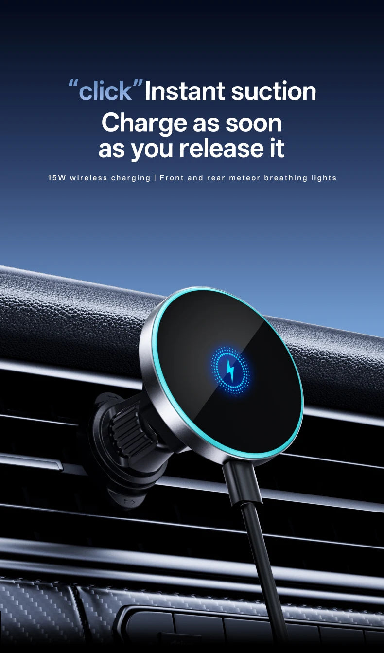 Universal Wireless Charging Car Phone Holder – Vent Mount, 360° Rotatable