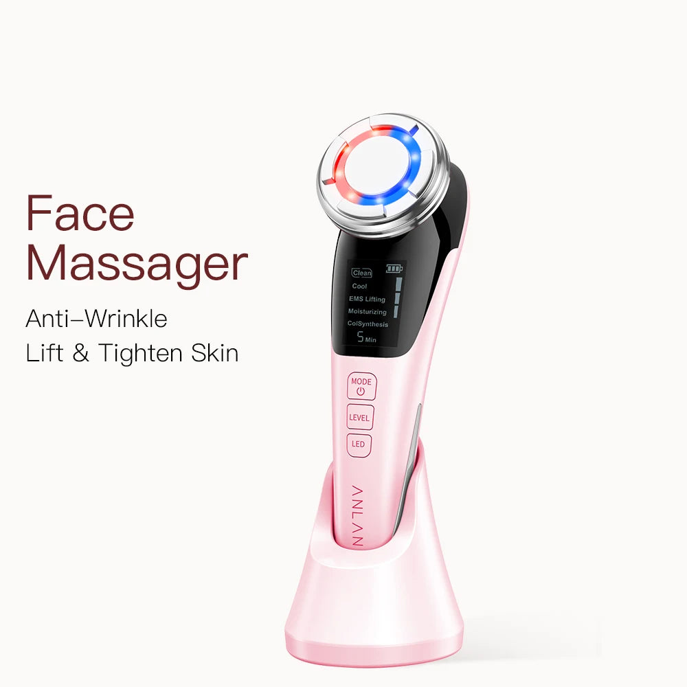 Anlan Multifunction Beauty Device – EMS Lifting, Deep Cleansing & LED Therapy
