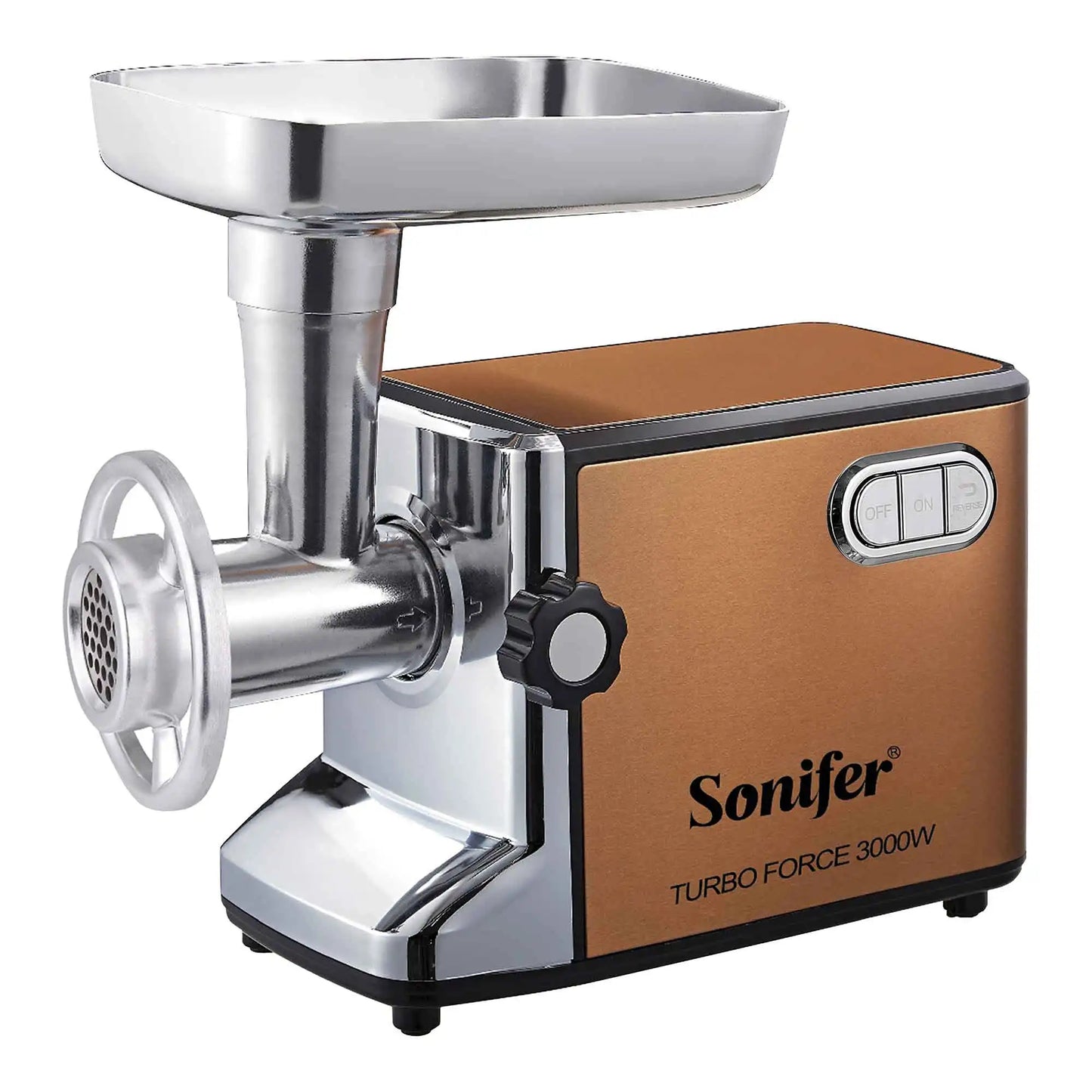 SONIFER Heavy Duty Meat Grinder – 3000W Max Power, Stainless Steel Mincer with Sausage Maker