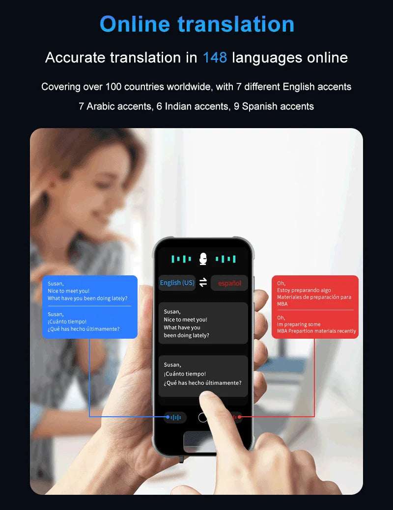 ESTG S25 Pro AI Voice Translator – Portable Real-Time Language Translation Device with Screen