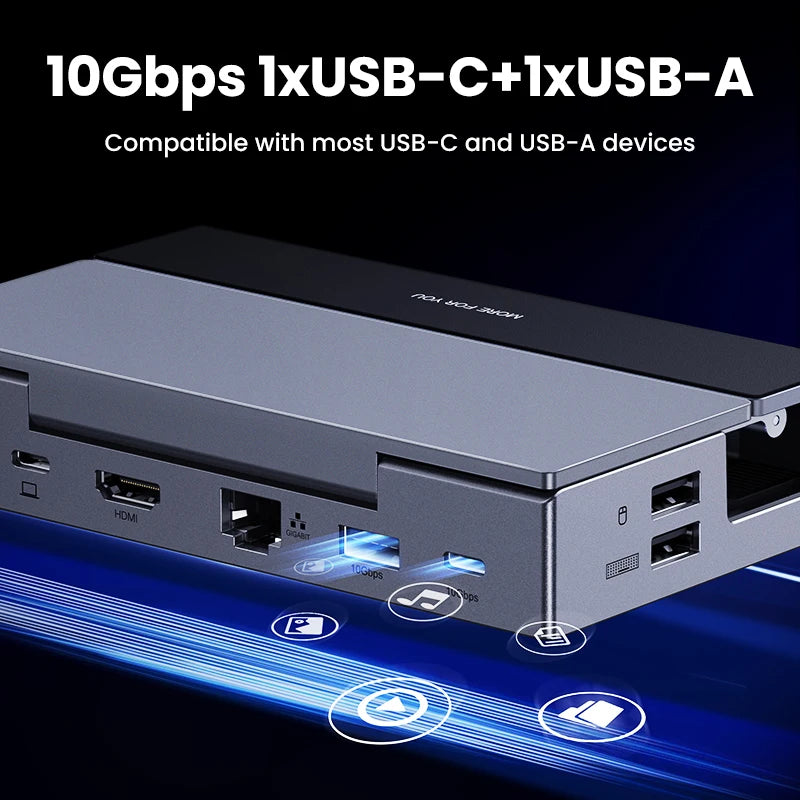 9-in-1 Steam Deck Docking Station – 4K@60Hz HDMI, 10Gbps USB-C, 100W PD Stand