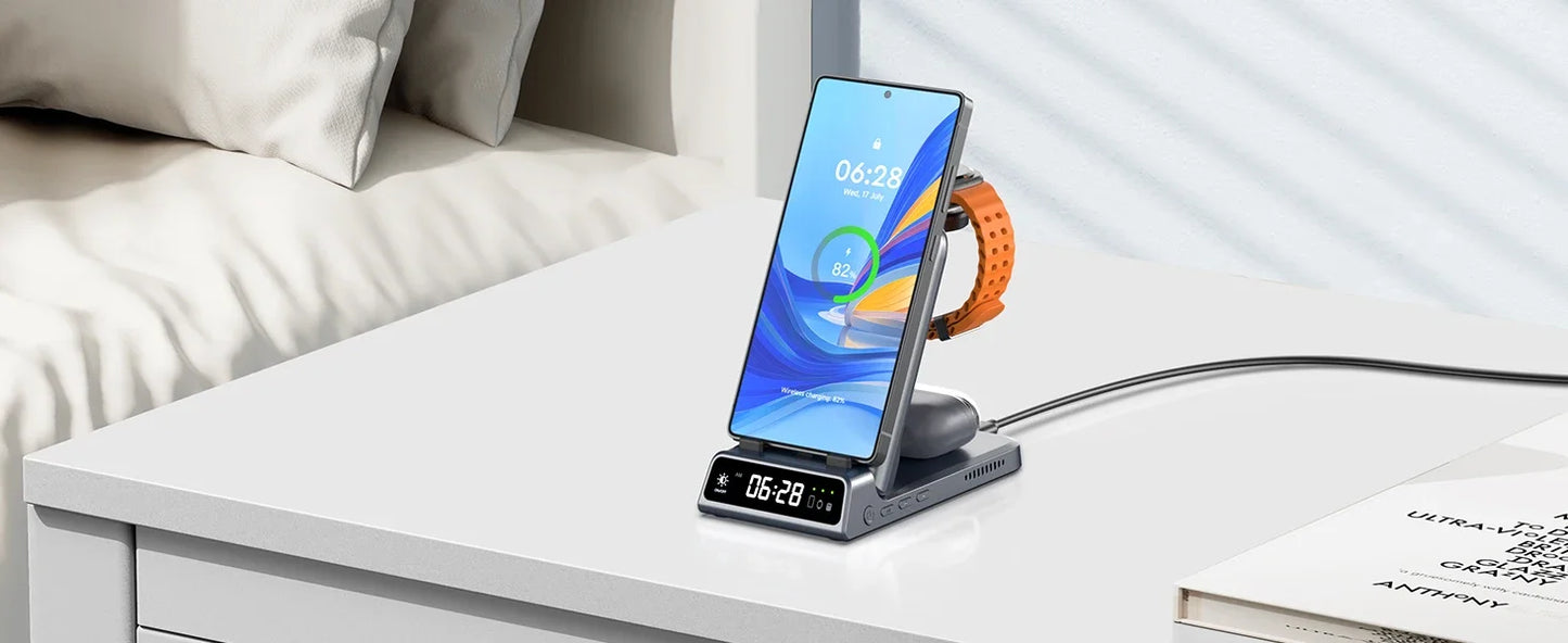 Foldable Wireless Charger Stand for Samsung Phone, Watch & Buds