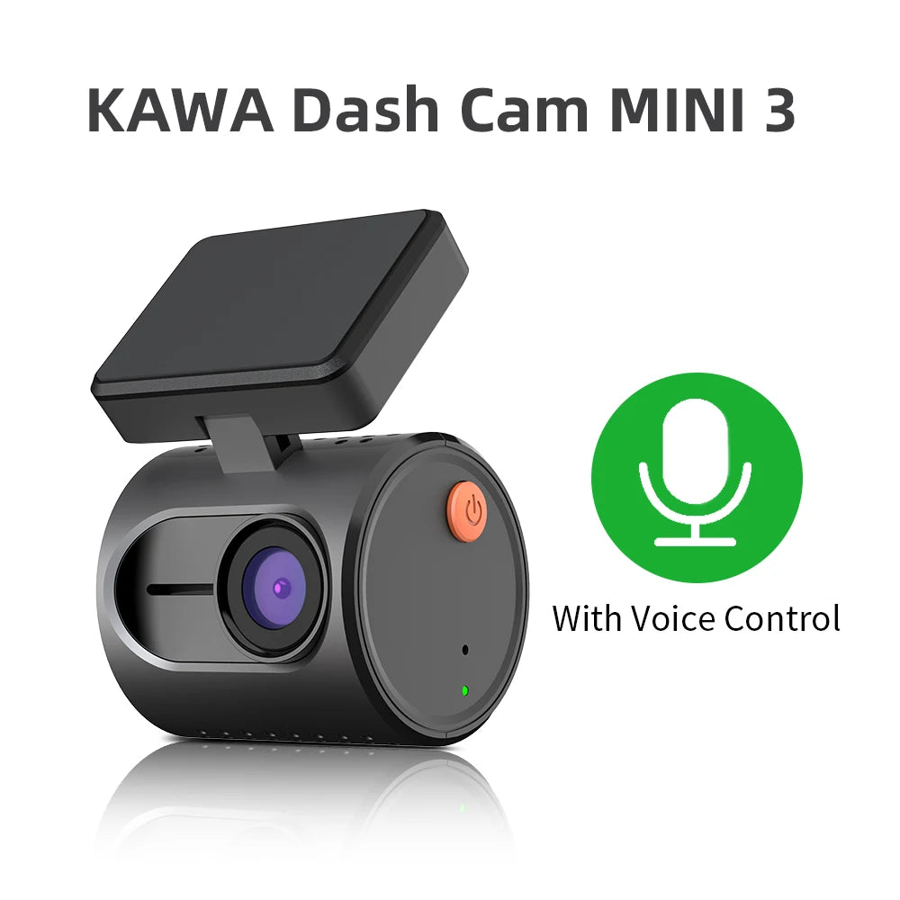 KAWA MINI 3 2K Dash Cam – Hidden WiFi Car DVR with Voice Control & 24H Parking Mode