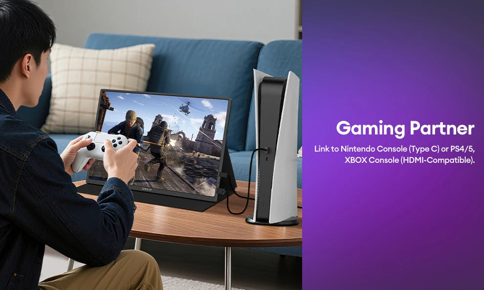 EUSLAP P16K 16 Inch QHD Portable Monitor | 144Hz 16:10 IPS | 500 Nits HDR500 | USB-C / HDMI