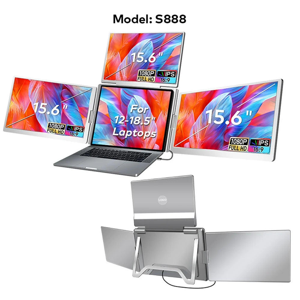 Rospider 16″ Portable Monitor – 1920×1200 IPS, 16:10, USB-C Swivel Display
