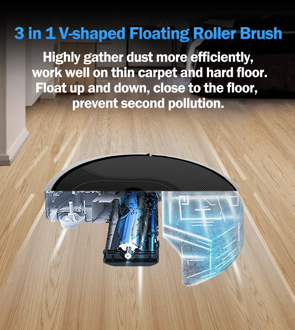 ABIR X6 Pro Robot Vacuum & Mop Combo – 6000Pa Power, Visual Mapping, Voice Control