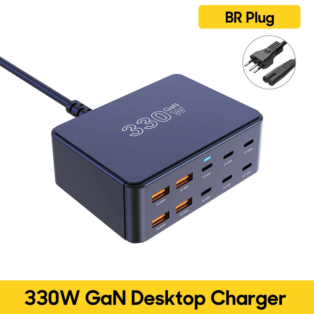BK-123D 800W GaN Fast Charger – Multi-Port USB-C 100W PD for Laptops & Phones