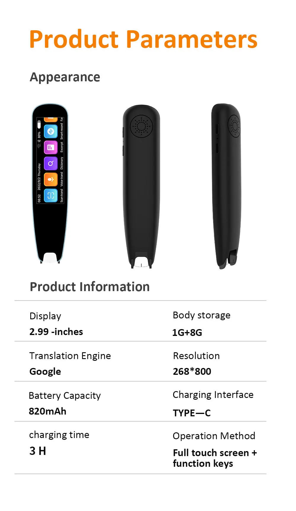 ESTG S6 Pro Portable AI Translator – Real-Time Voice Translation with Display Screen