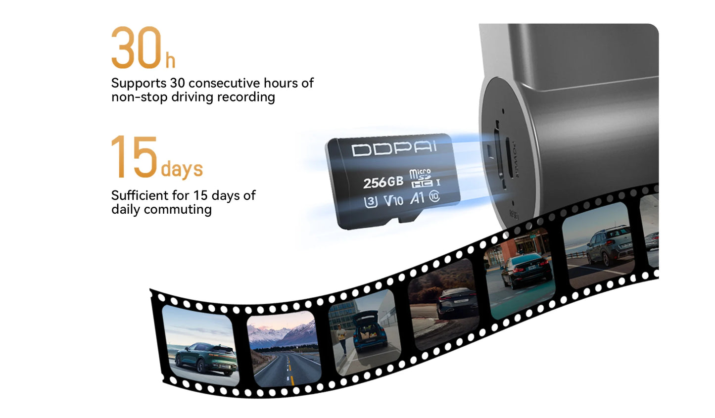 DDPAI Mini Pro 2K Dash Cam – 1440P WiFi Car DVR with Night Vision & Parking Monitor