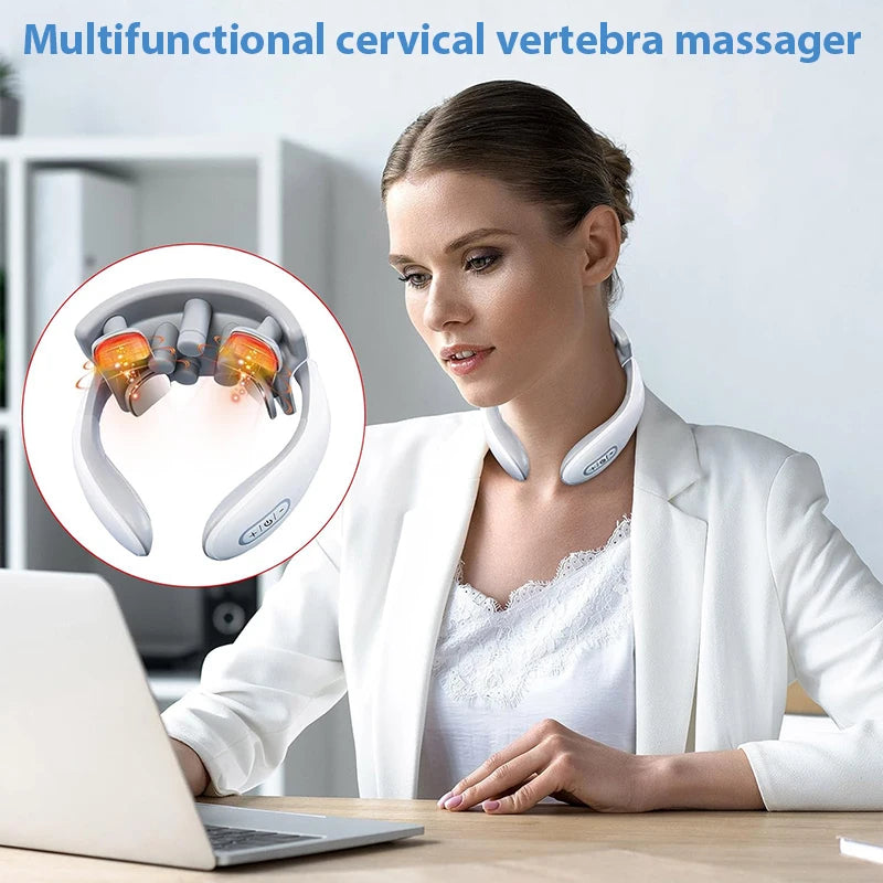 KEMOKO TENS Pulse Neck Massager – Heated Cervical & Shoulder Relaxation