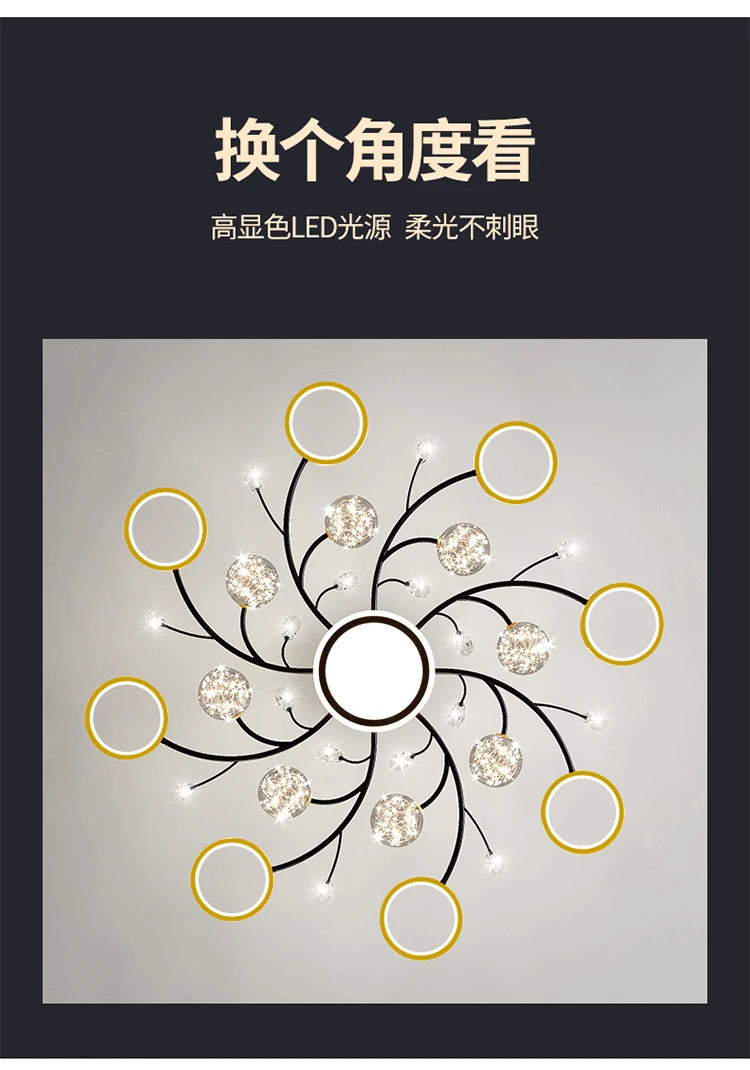 Artpad Modern Star Moon Ceiling Light Fixture | Romantic LED Chandelier for Bedroom & Living Room