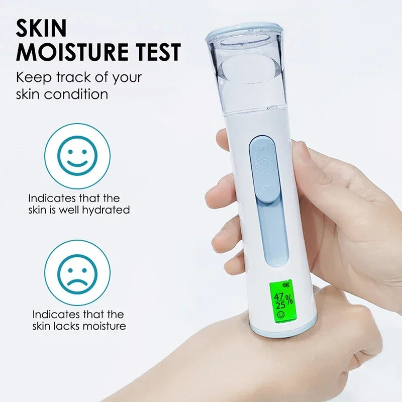 KEMOKO Handheld Nano Facial Sprayer – LED Display Cold Mist Moisturising Beauty Tool