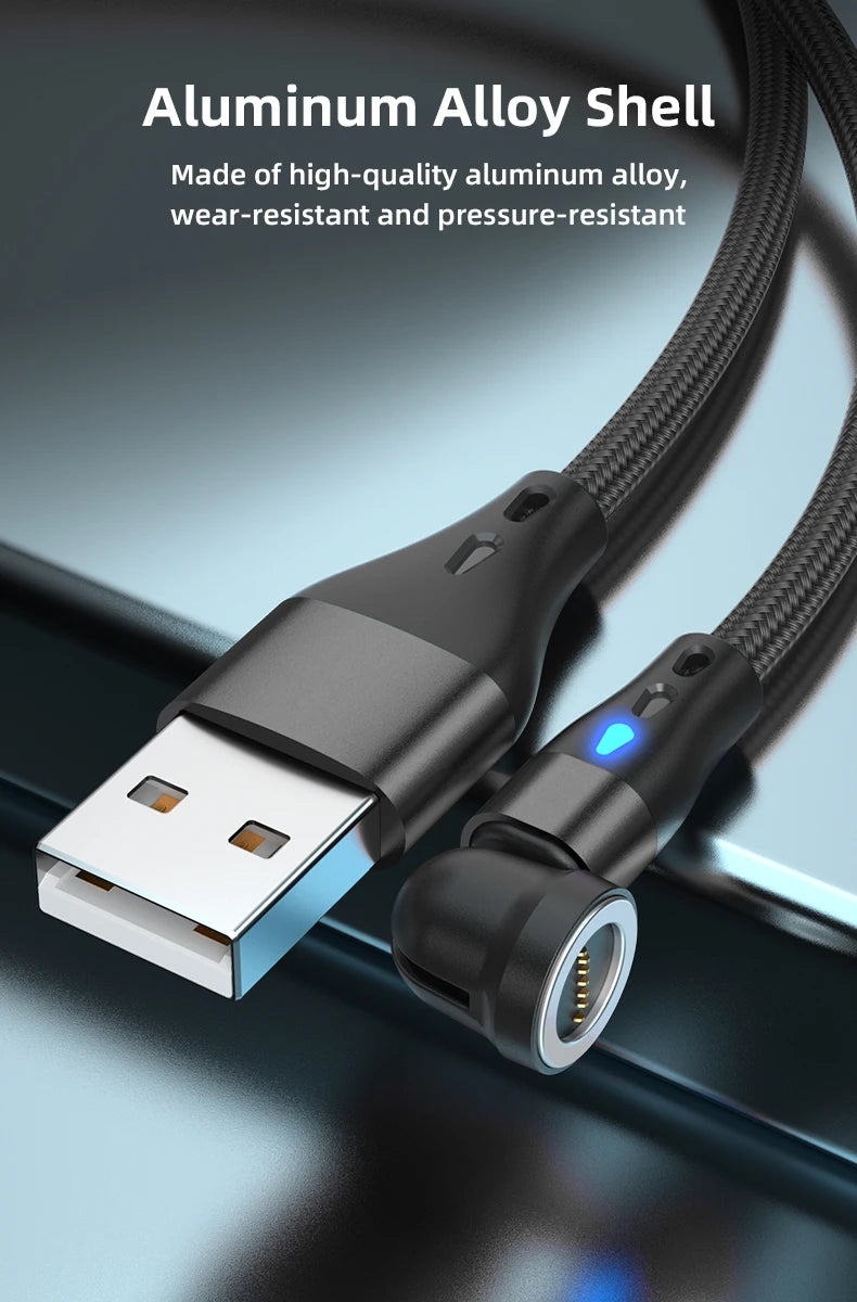 540° Magnetic USB-C Cable 5A – Rotating Fast Charge Cable (Charging Only)