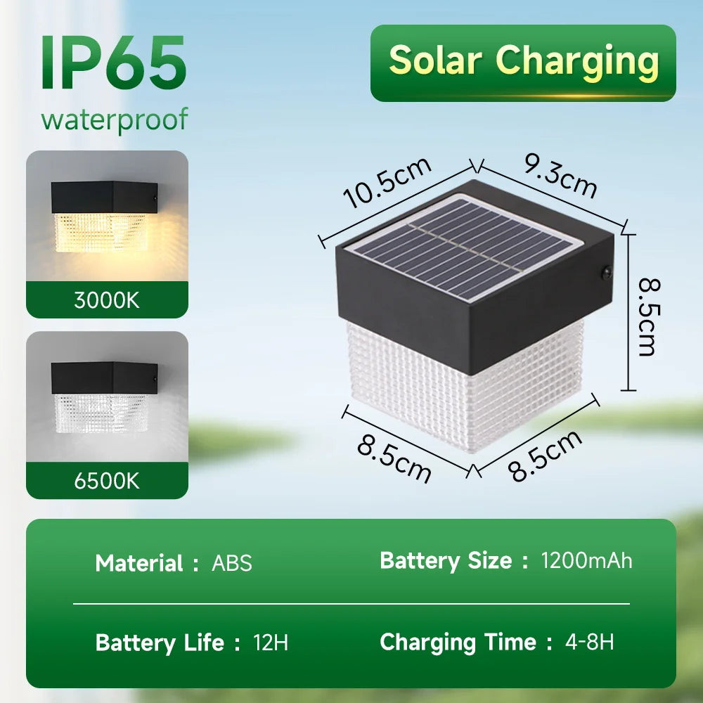 CHENBEN Solar LED Wall Light | IP65 Waterproof Outdoor Wall Lamp, Warm/RGB