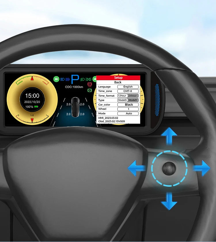 KWHUD 6.8″ Tesla Instrument Cluster HUD – HD IPS Dashboard Display for Model 3 & Model Y (2019–2022)