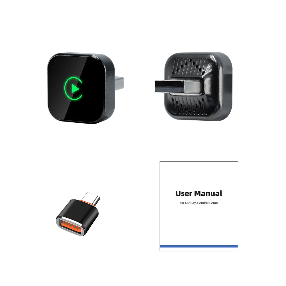 EKIY Wireless CarPlay & Android Auto Adapter – 2-in-1 Wired-to-Wireless USB Smart Dongle with OTA Updates