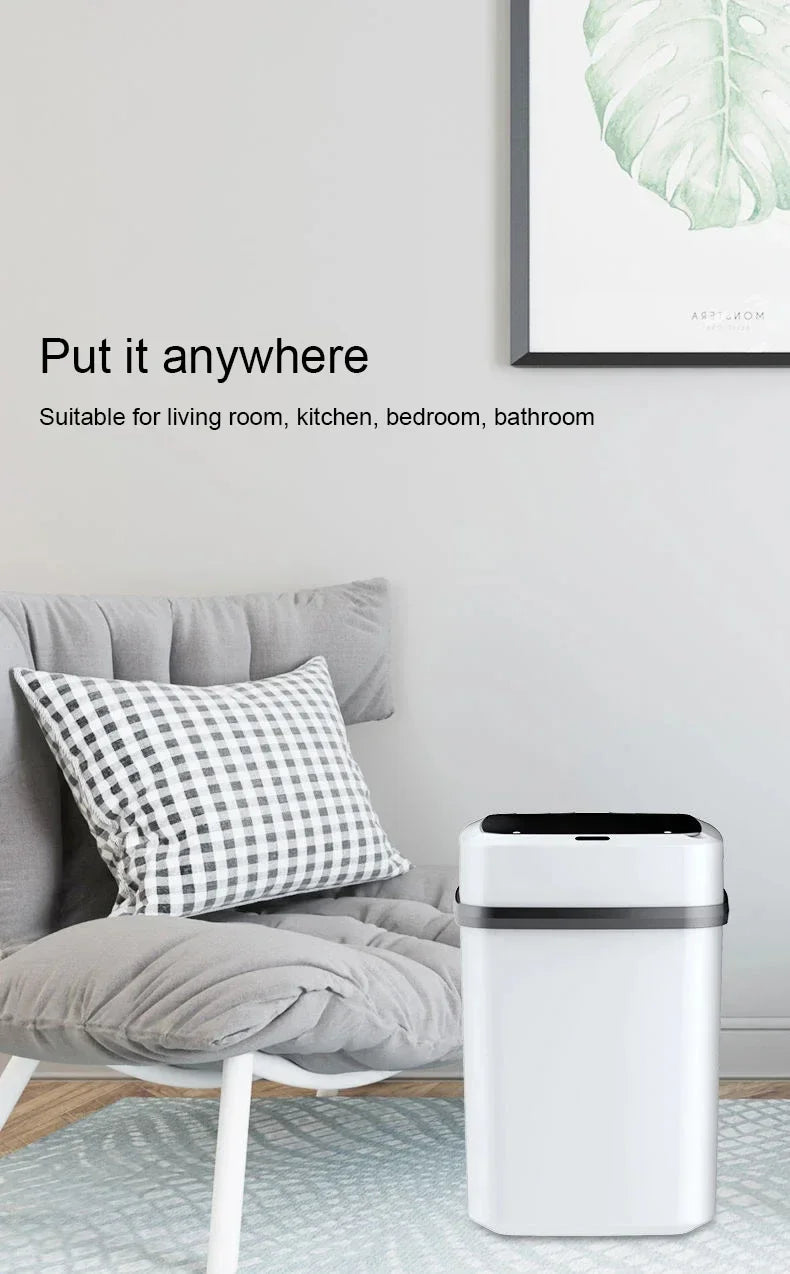 Automatic Trash Can 13L – Touchpad Sensor, Odor Isolation & Quiet Close
