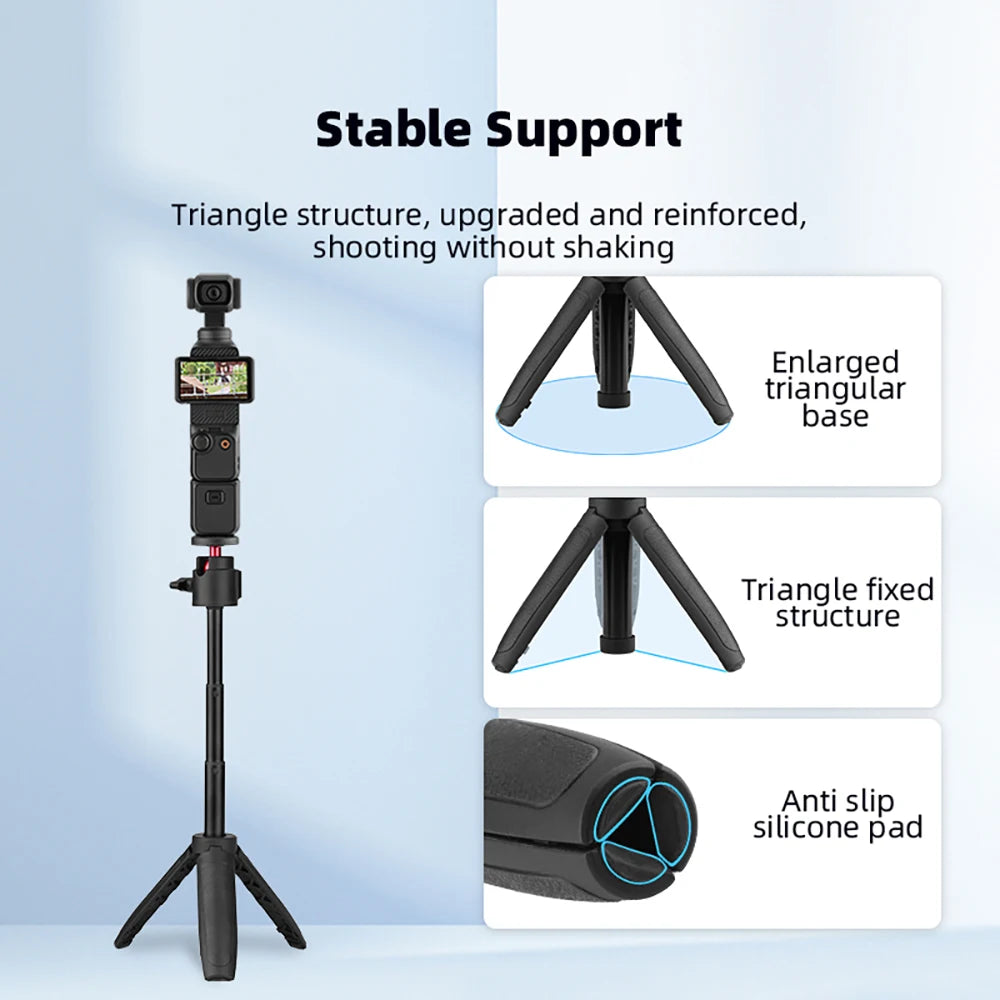 Extension Pole Tripod – Mini Lightweight Stand with 360° Ball Head