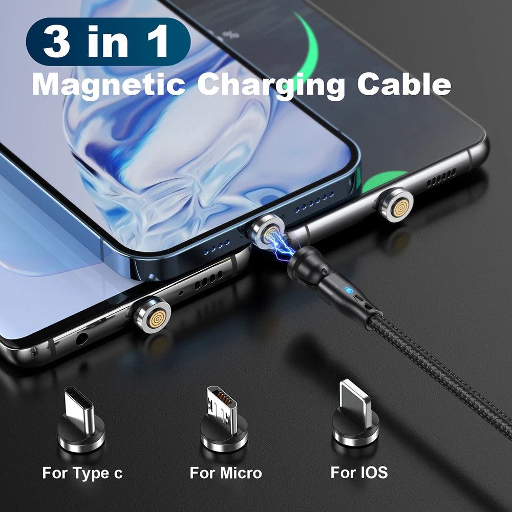 540° Magnetic USB-C Cable 5A – Rotating Fast Charge Cable (Charging Only)