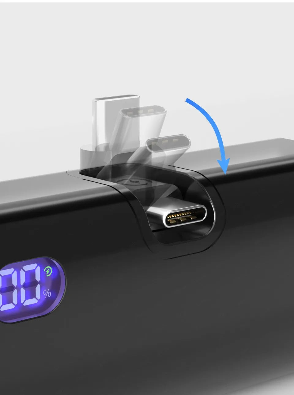 Pocket Power Bank 5000mAh – 22W PD Fast Charge with Foldable Plug