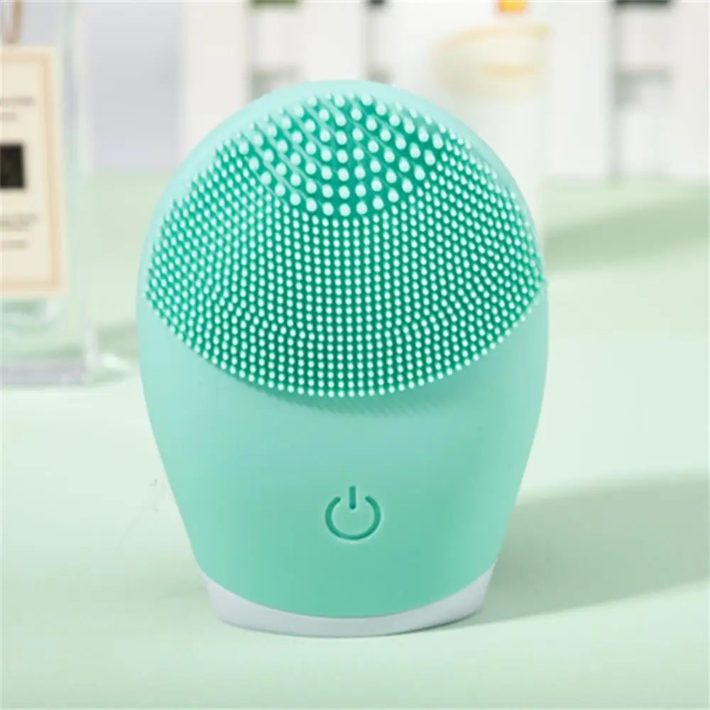 Electric Silicone Facial Cleansing Brush – High-Frequency Vibration Deep Clean & Massage Tool