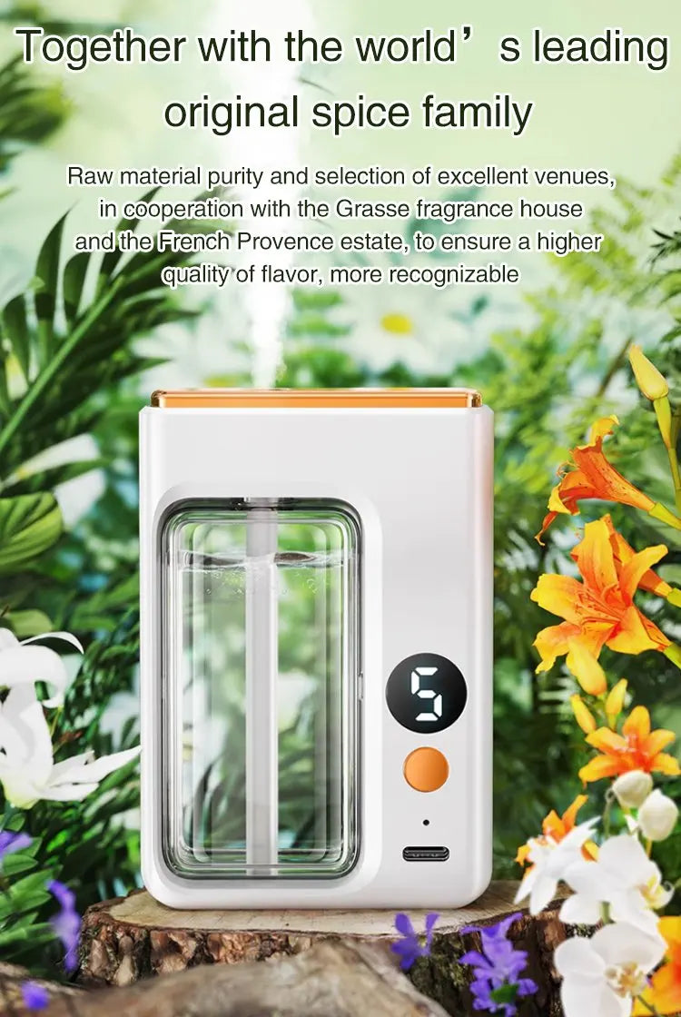 ZAOXI Smart Aromatherapy Diffuser – USB-C Rechargeable, Ultra-Quiet, Wall or Desk Mount
