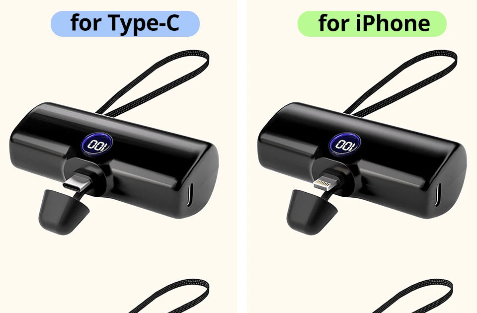 Pocket Power Bank 5000mAh – 18W PD Fast Charge for iPhone & Android