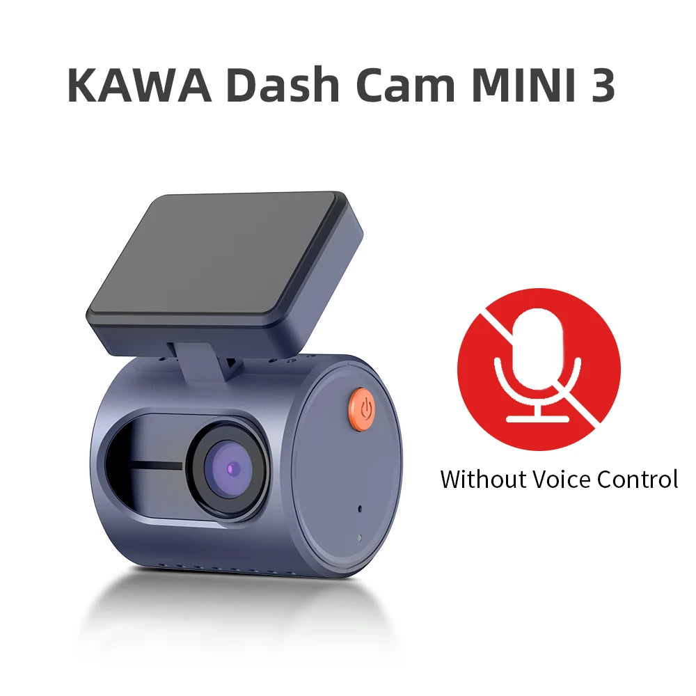 KAWA MINI 3 2K Dash Cam – Hidden WiFi Car DVR with Voice Control & 24H Parking Mode