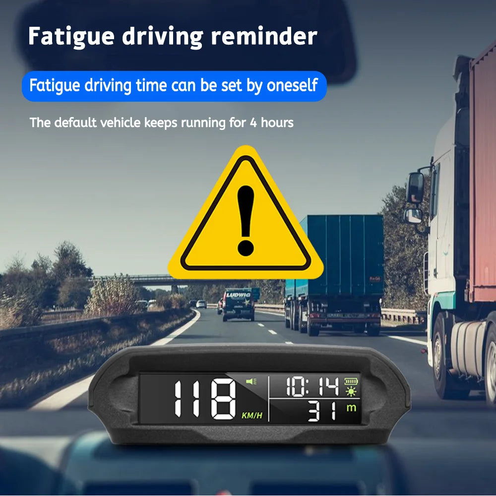 MAIMEIMI Solar GPS Car Head-Up Display – Universal Digital Speedometer HUD with Overspeed & Fatigue Alertsr