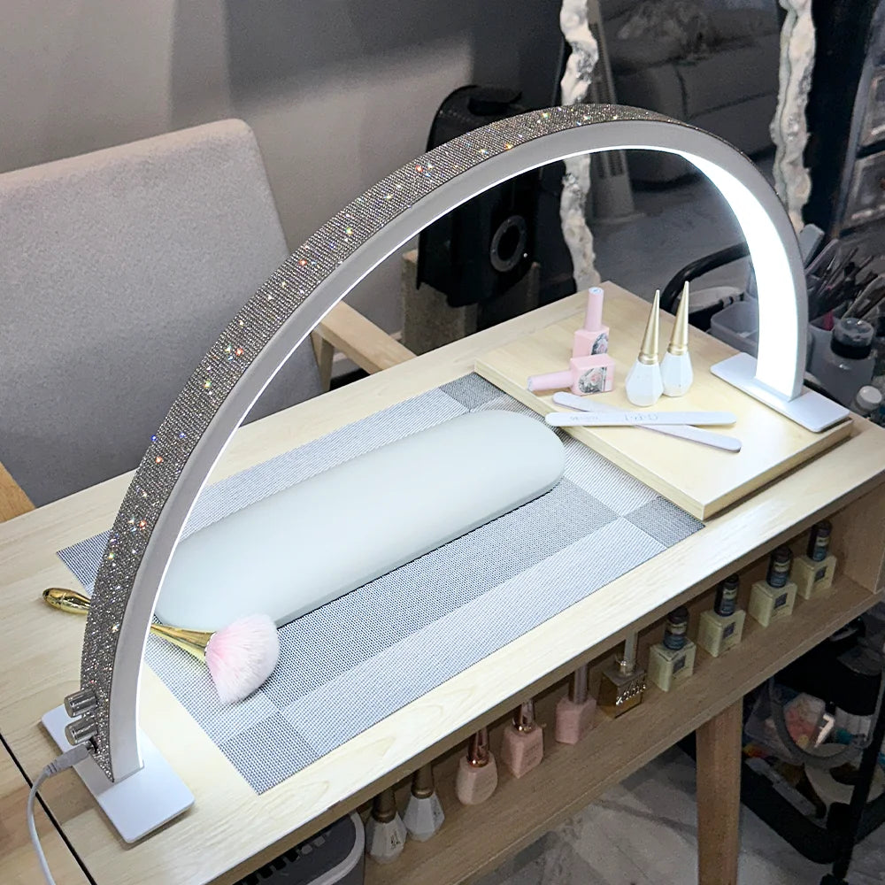 Half Moon LED Manicure Lamp 50W | Modern Nail Desk Light, Salon & Home